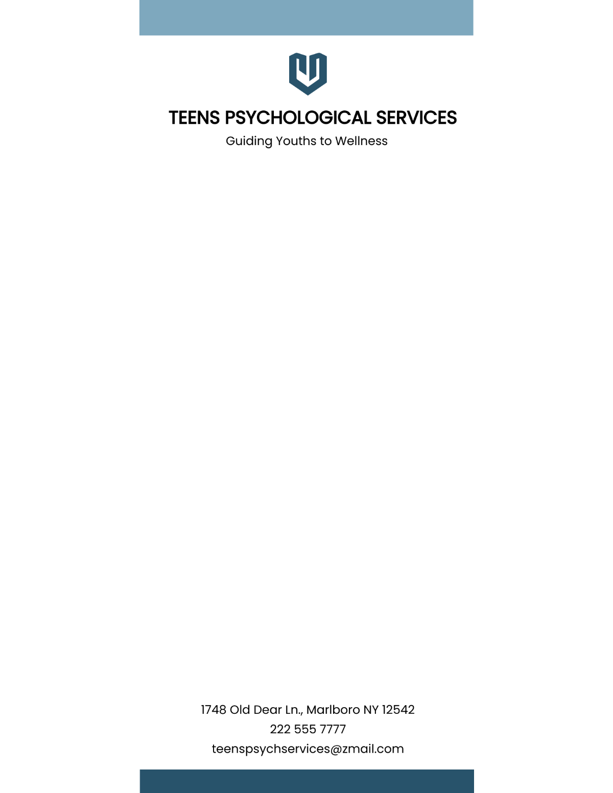 Adolescent Counseling Letterhead Template