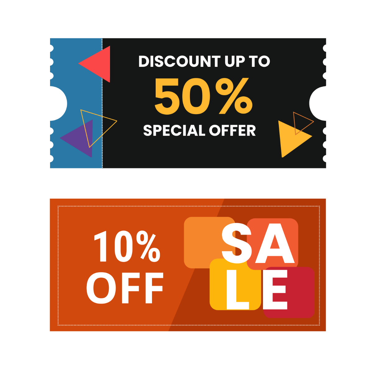 Free Coupon Banner Vector Template