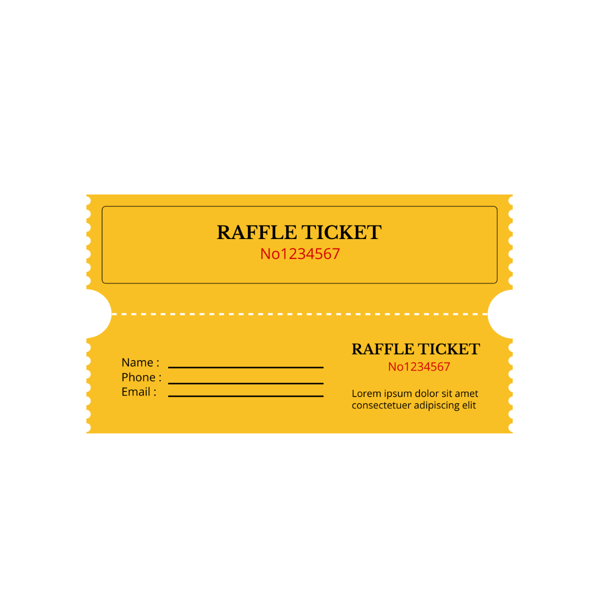 Free Raffle Coupon Vector Template