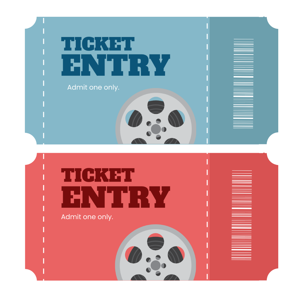 Free Entry Coupon Vector Template
