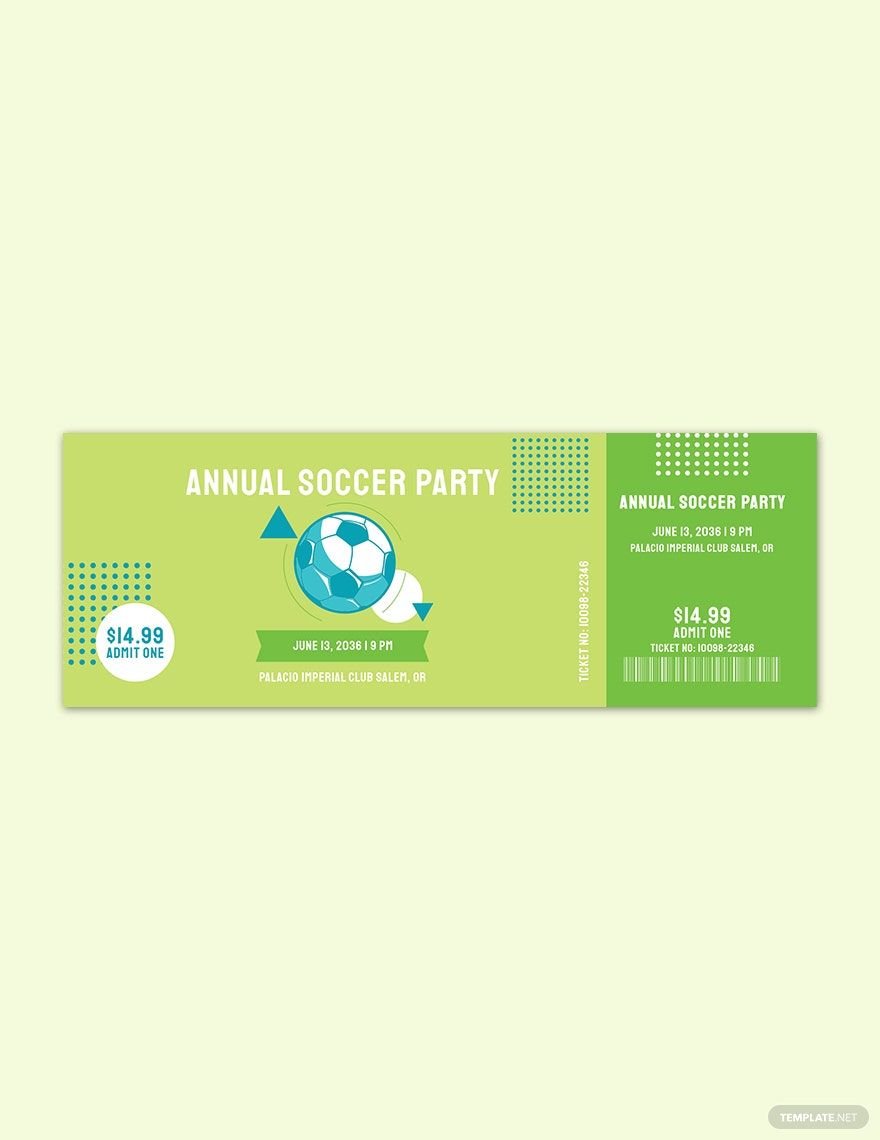 Free Soccer Party Ticket Template