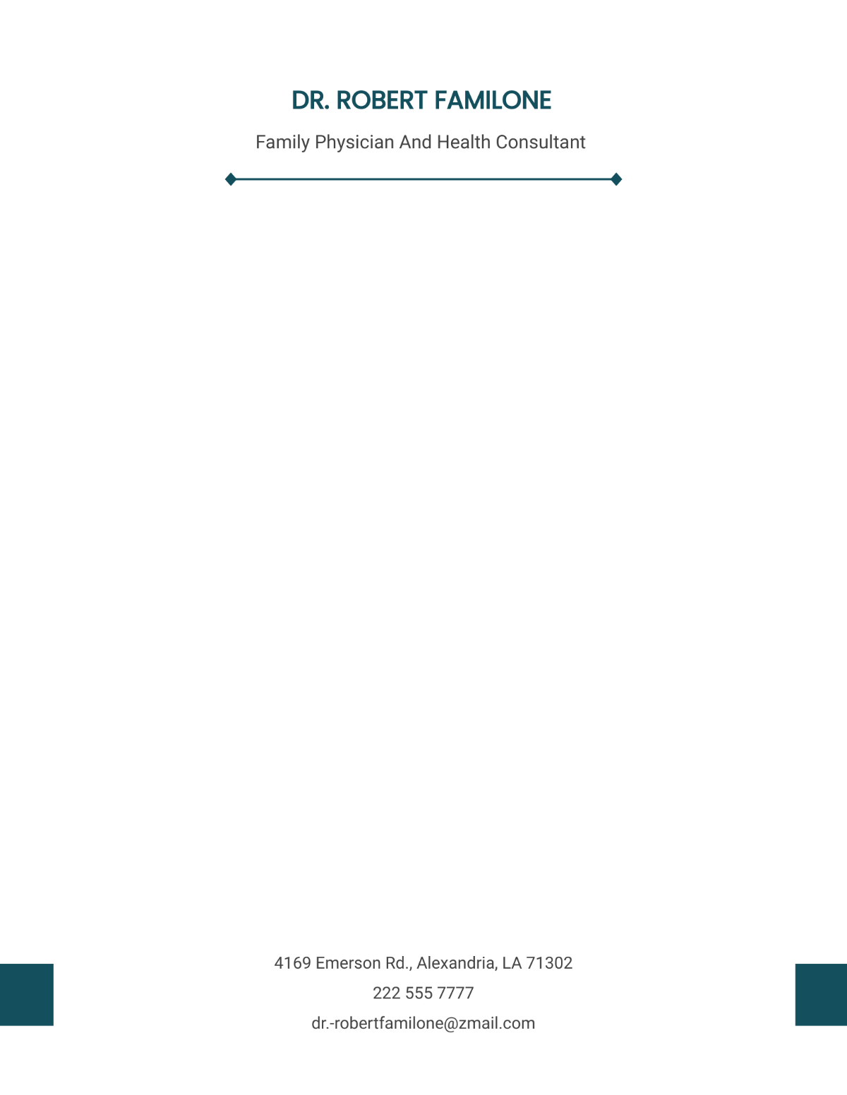 Free Family Physician Letterhead Template