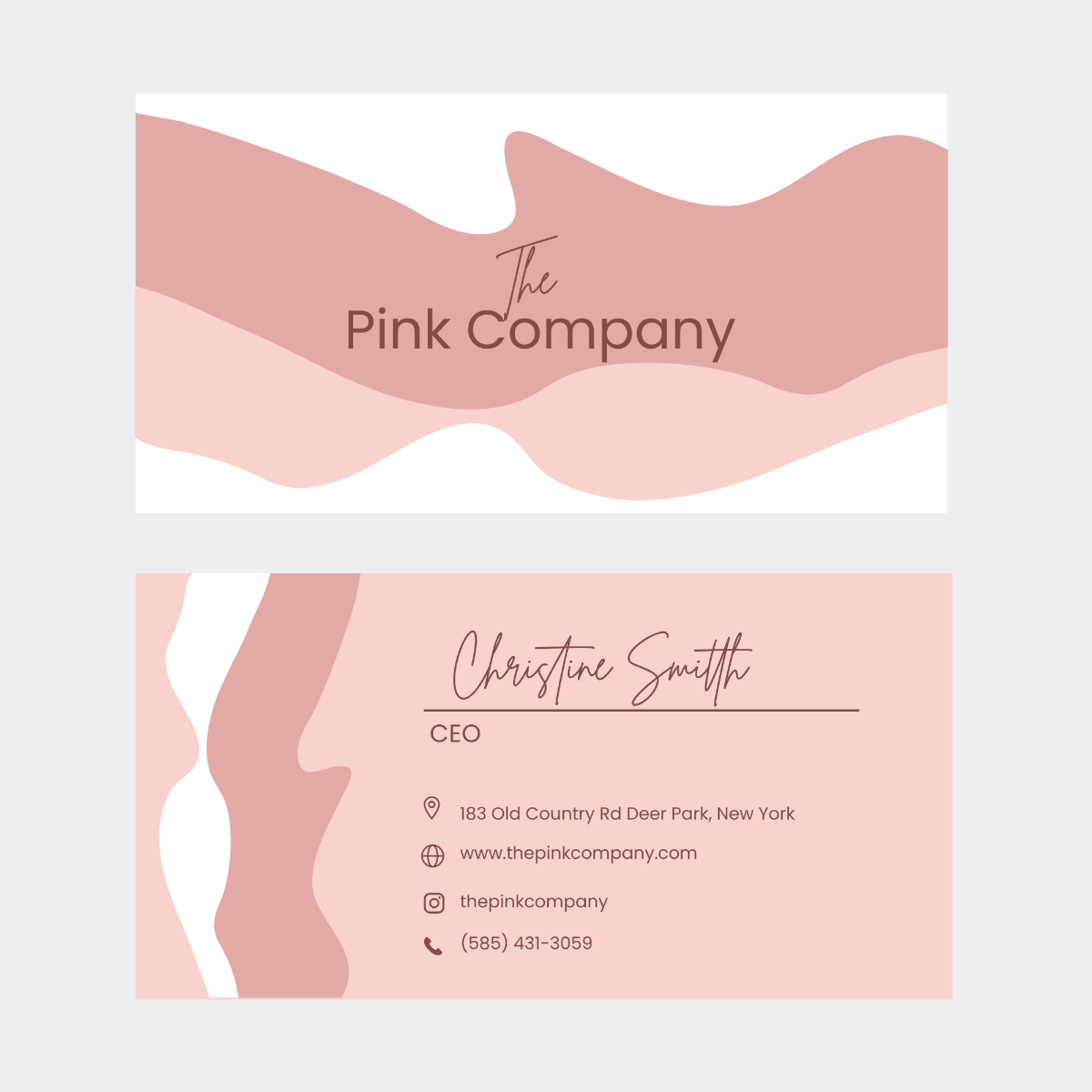 Pink Business Card Vector