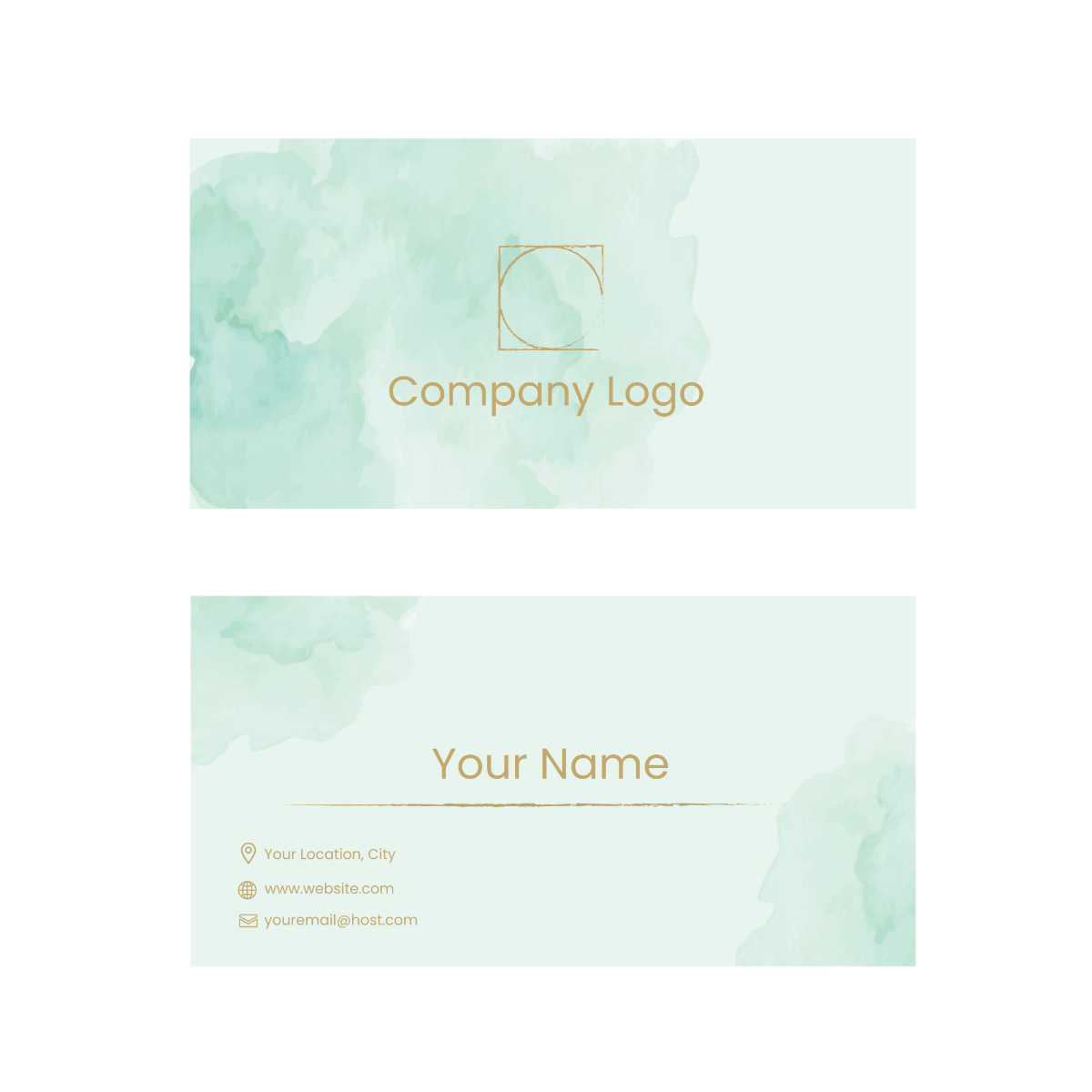 Watercolor Business Card Vector