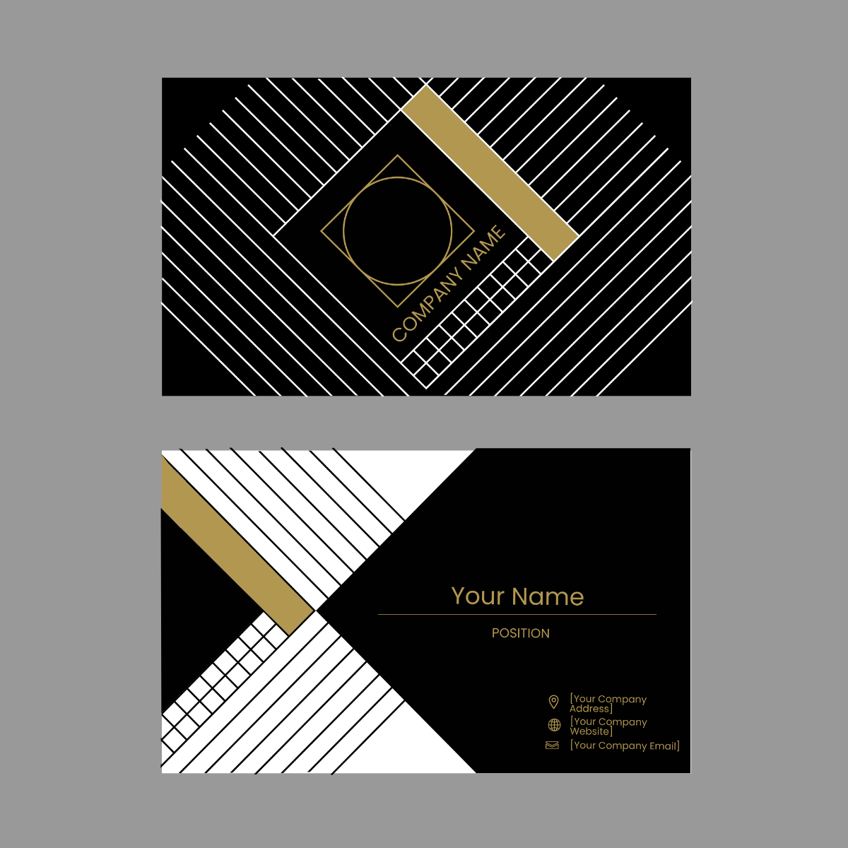 Black and White Business Card Vector Template - Edit Online & Download