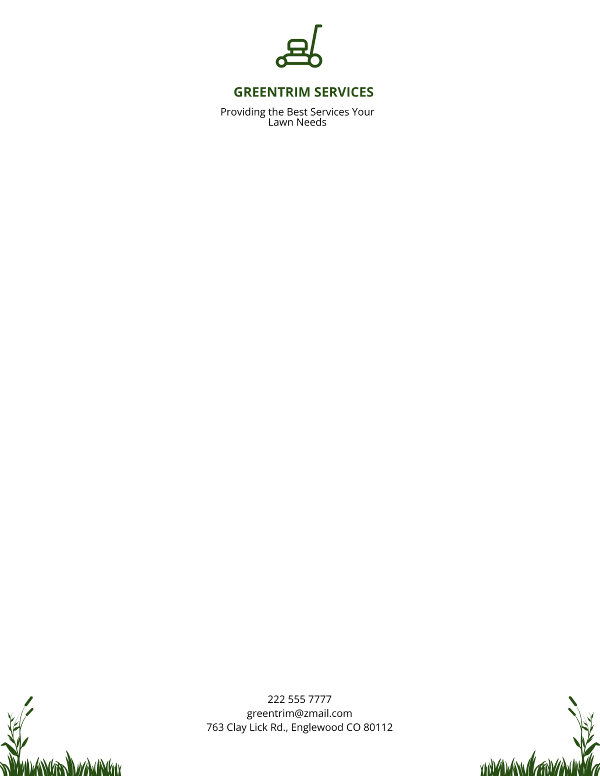 Lawn Care Services Letterhead Template - Edit Online & Download