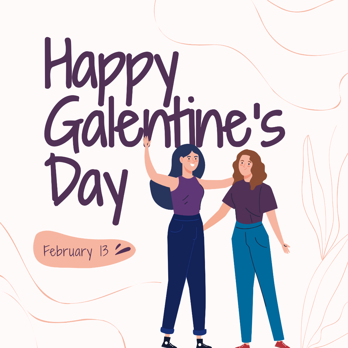 Happy Galentines Day Instagram Post Template