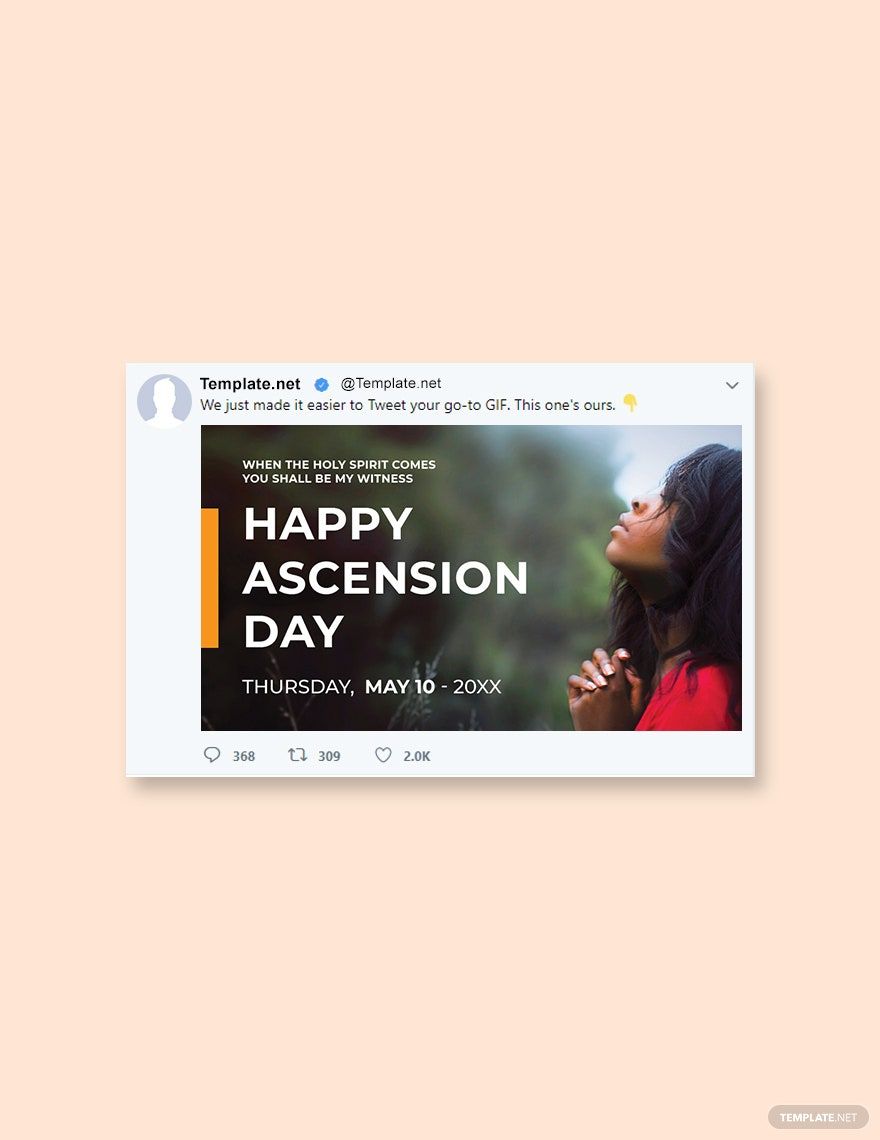 Ascension Day Twitter Post Template