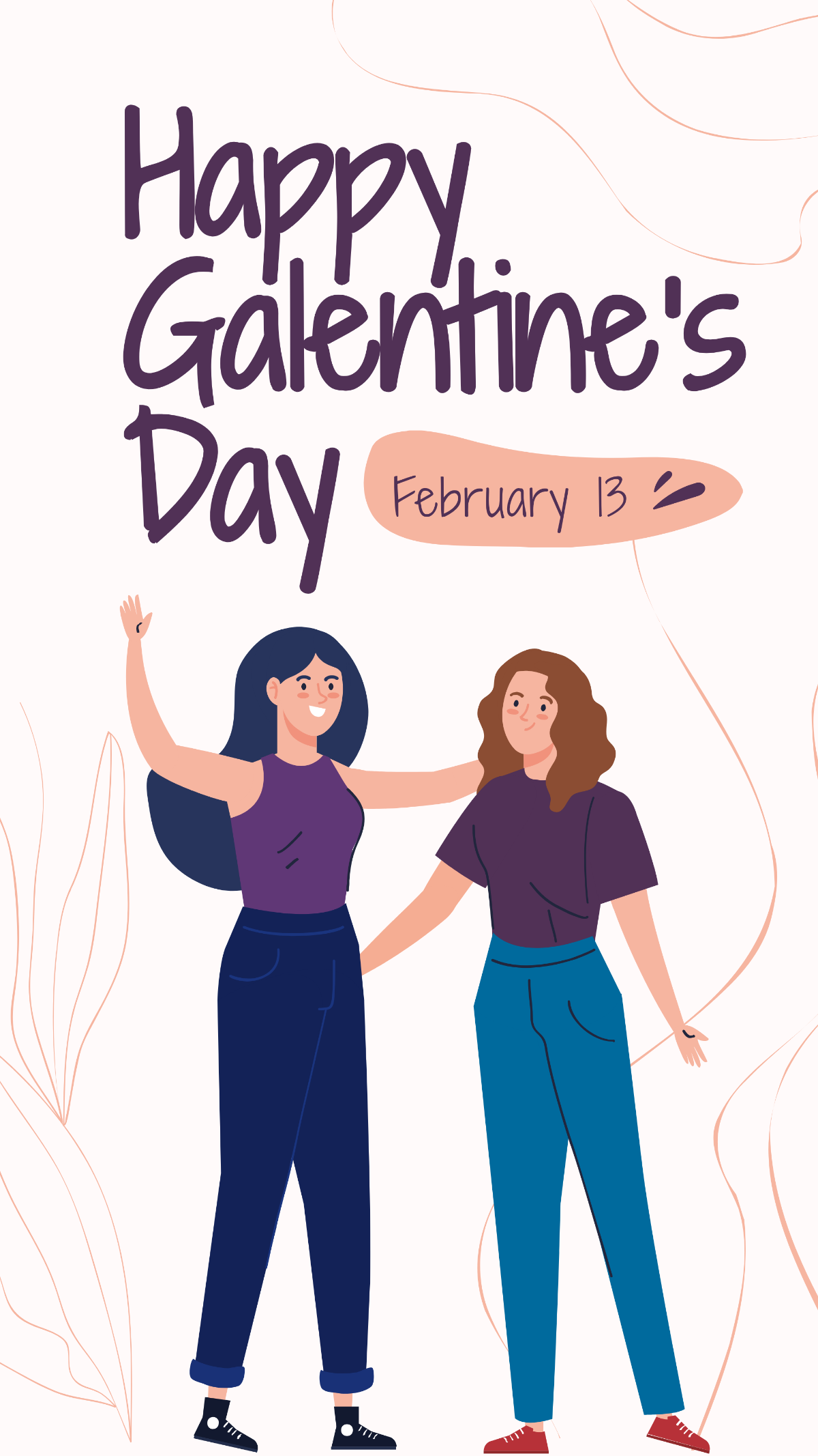 Free Happy Galentines Day Whatsapp Post Template