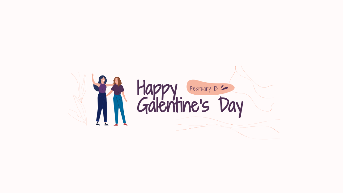 Free Happy Galentines Day Youtube Banner Template