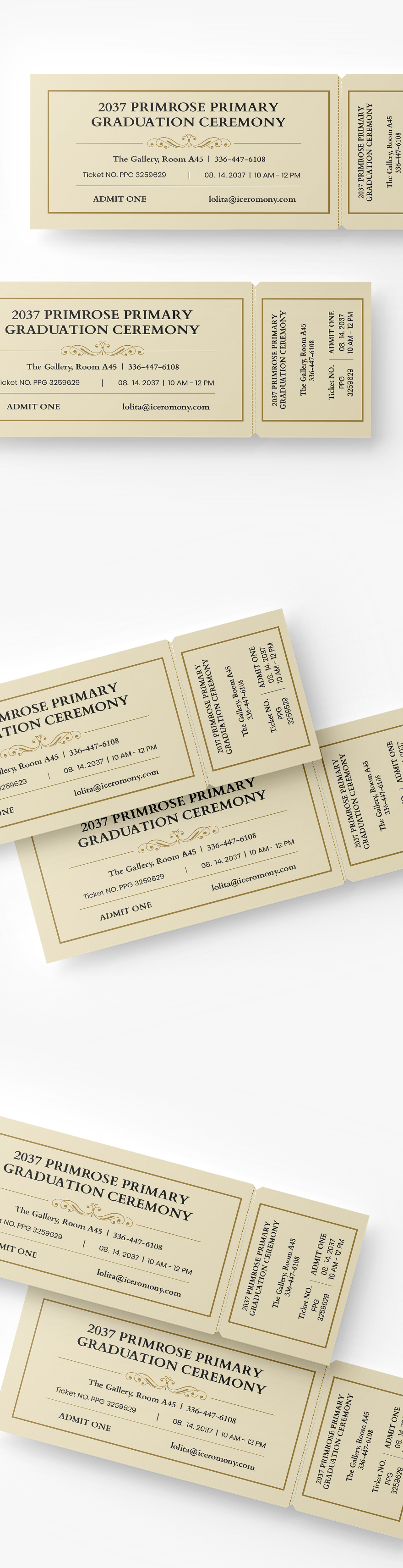 Graduation Diploma Event Ticket Template Illustrator, Word, Apple