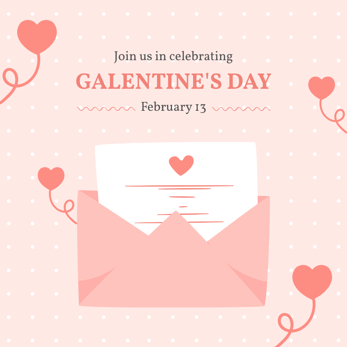 Free Galentine's Day Invitation Linkedin Post Template