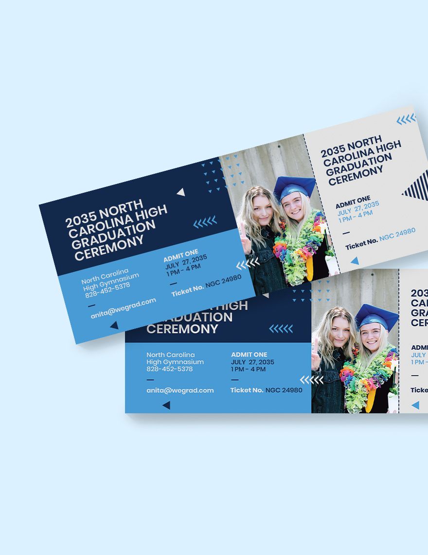 Graduation Party Ticket Template in Pages Publisher Illustrator PSD