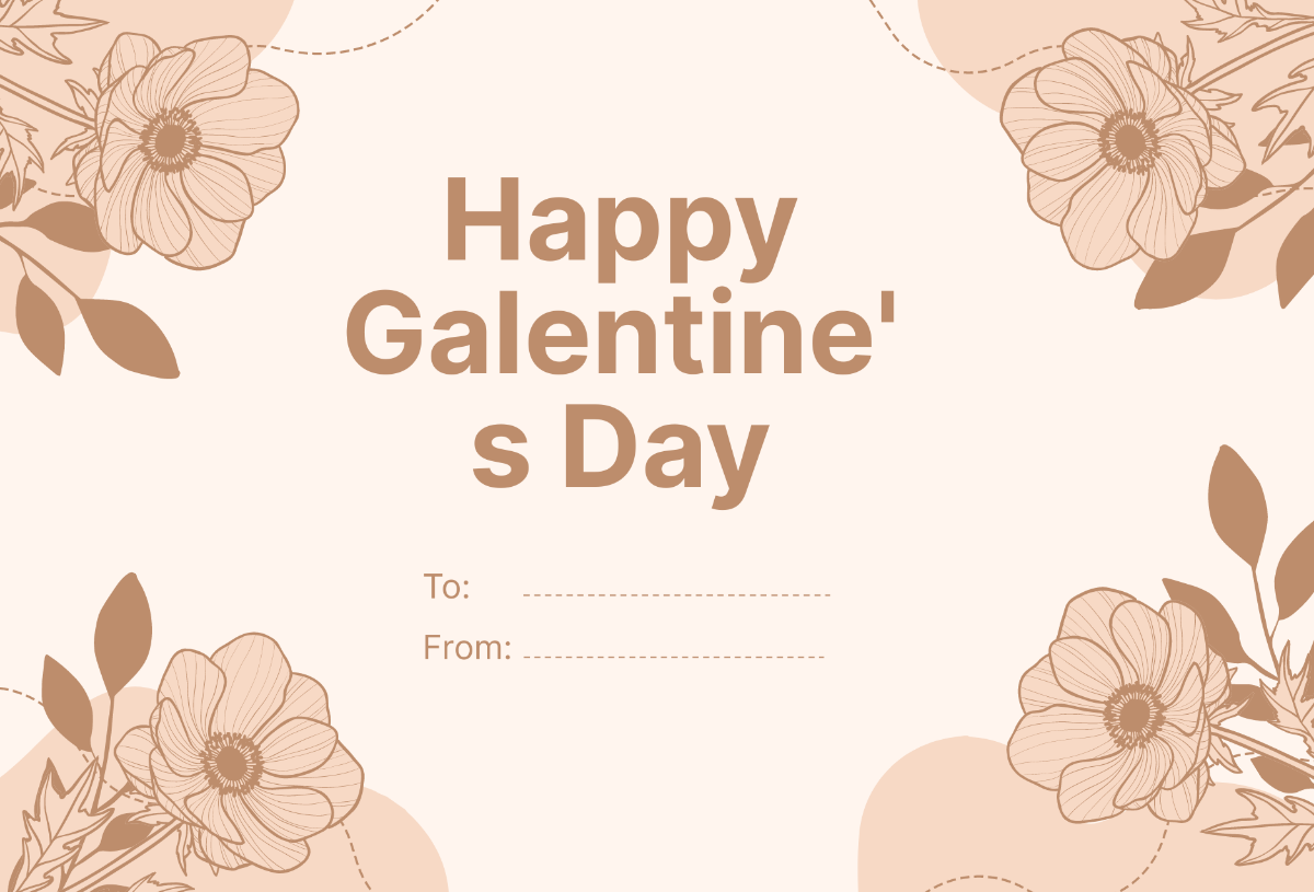 Free Galentine's Day Greeting Card Template