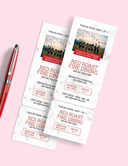 Graduation Ticket Invitation Template Word DOC PSD Apple MAC 