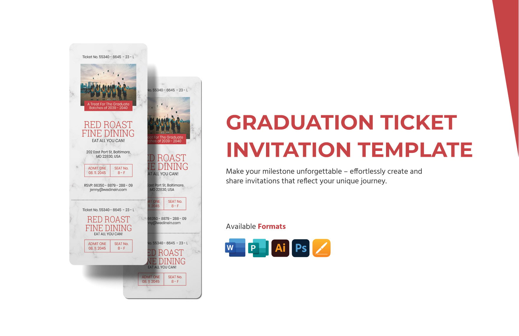Graduation Ticket Invitation Template