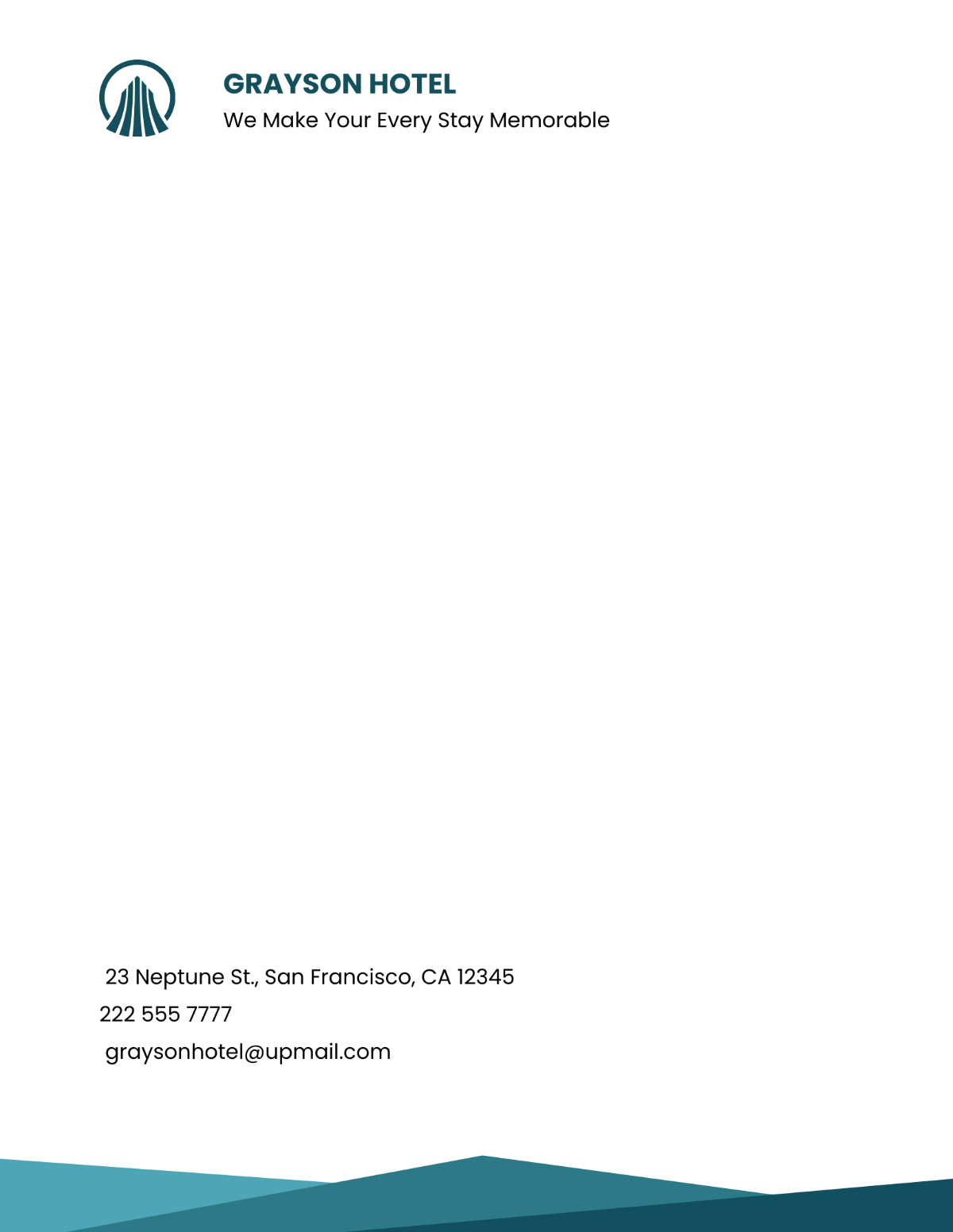 Modern Hotels Letterhead Template - Edit Online & Download