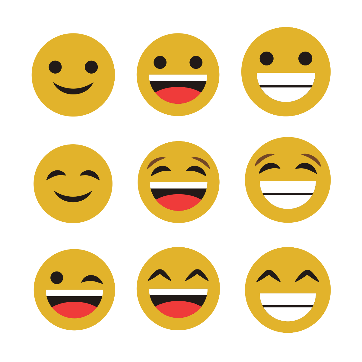 Happy Emoji Vector Template