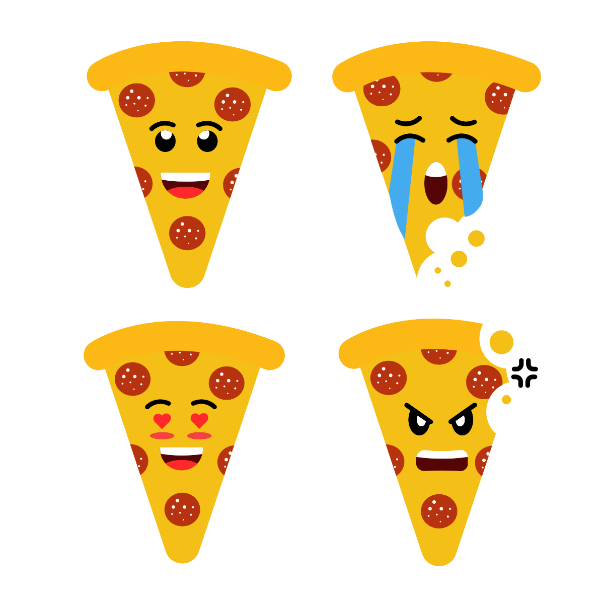 Pizza Emoji Vector Template