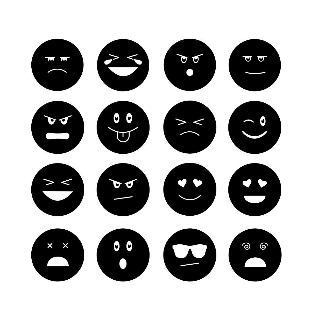 Black Emoji Vector Template