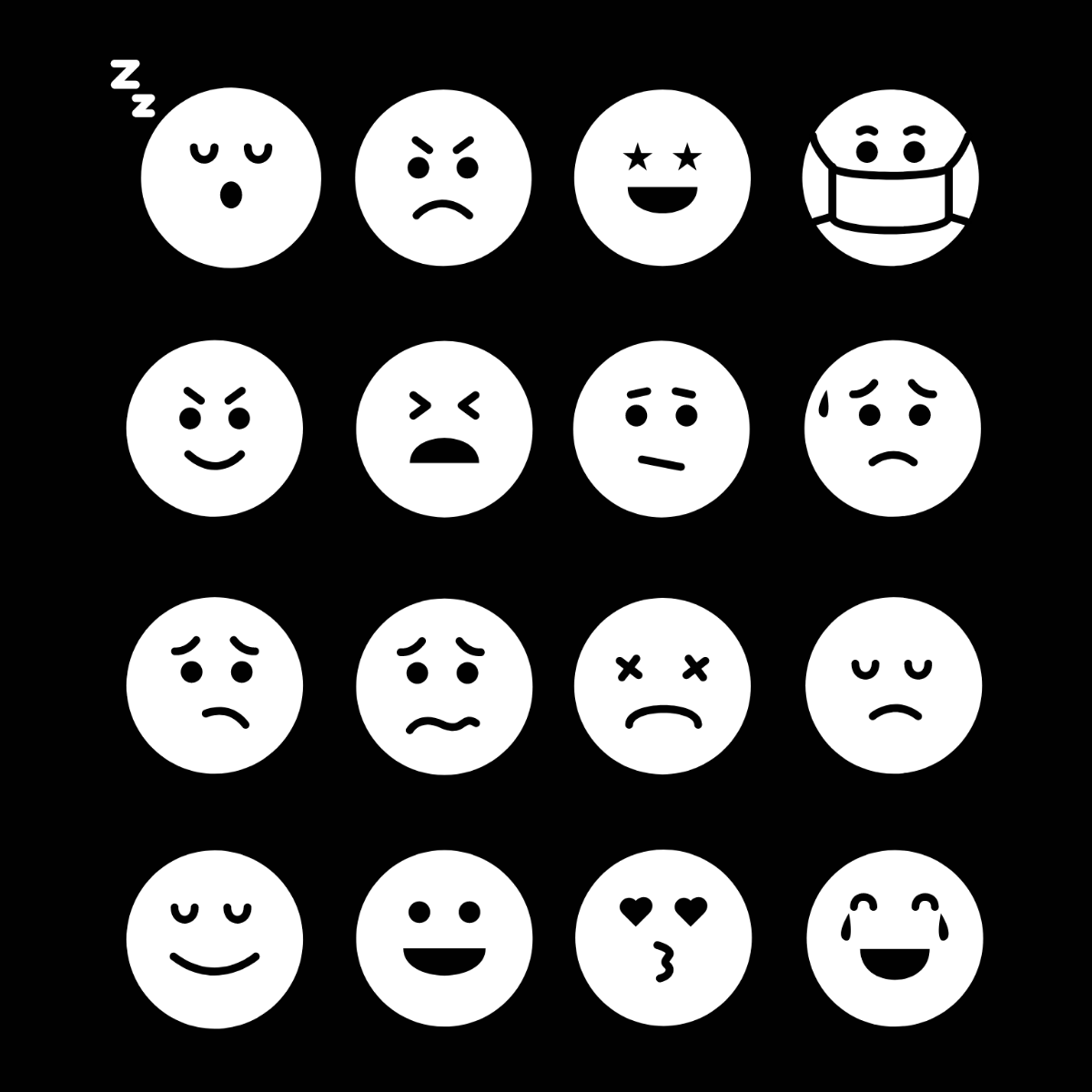 White Emoji Vector Template