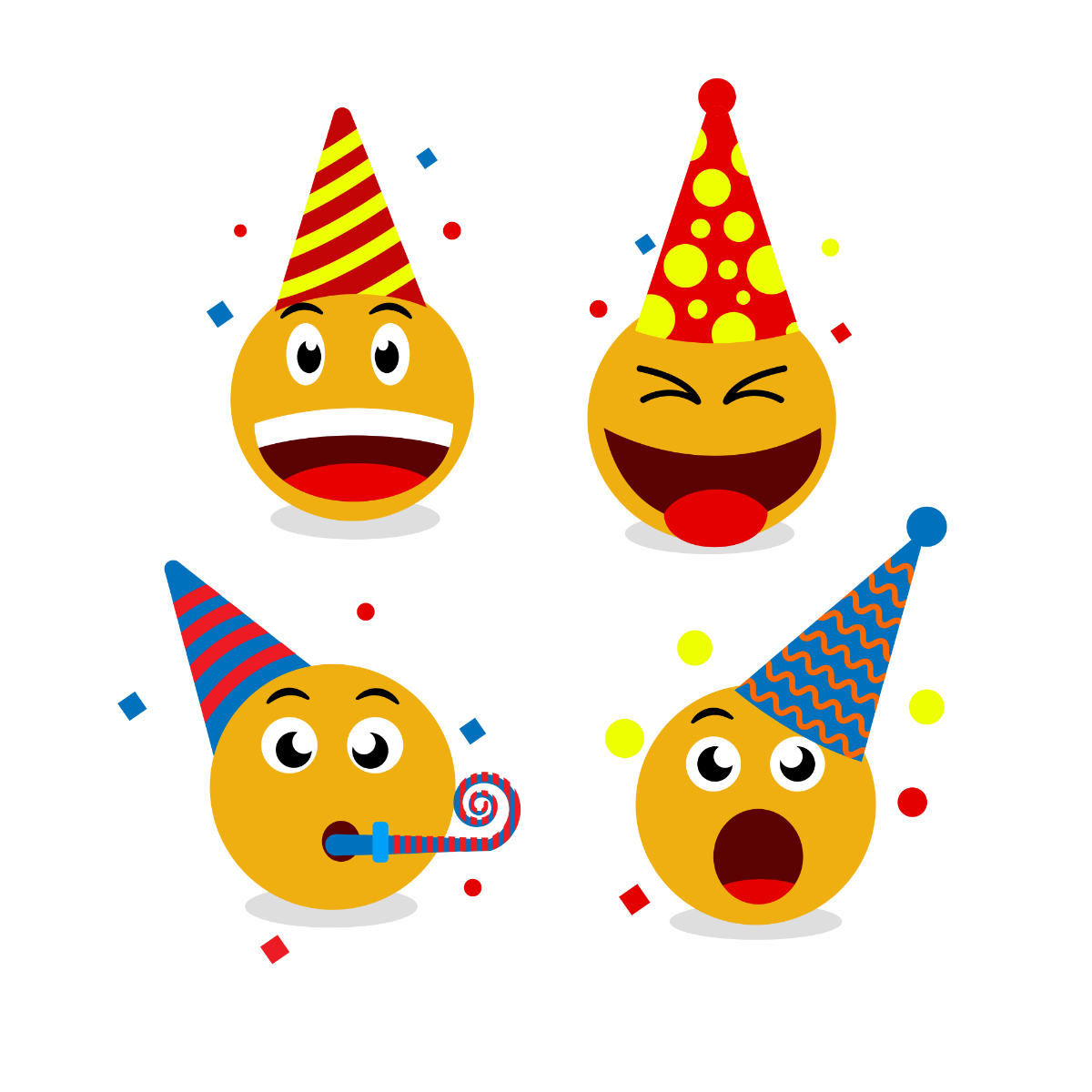 Birthday Emoji Vector Template