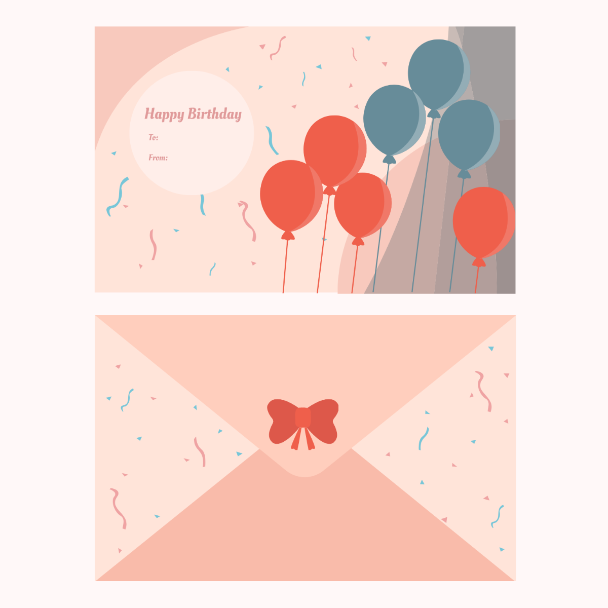 Birthday Envelope Vector Template