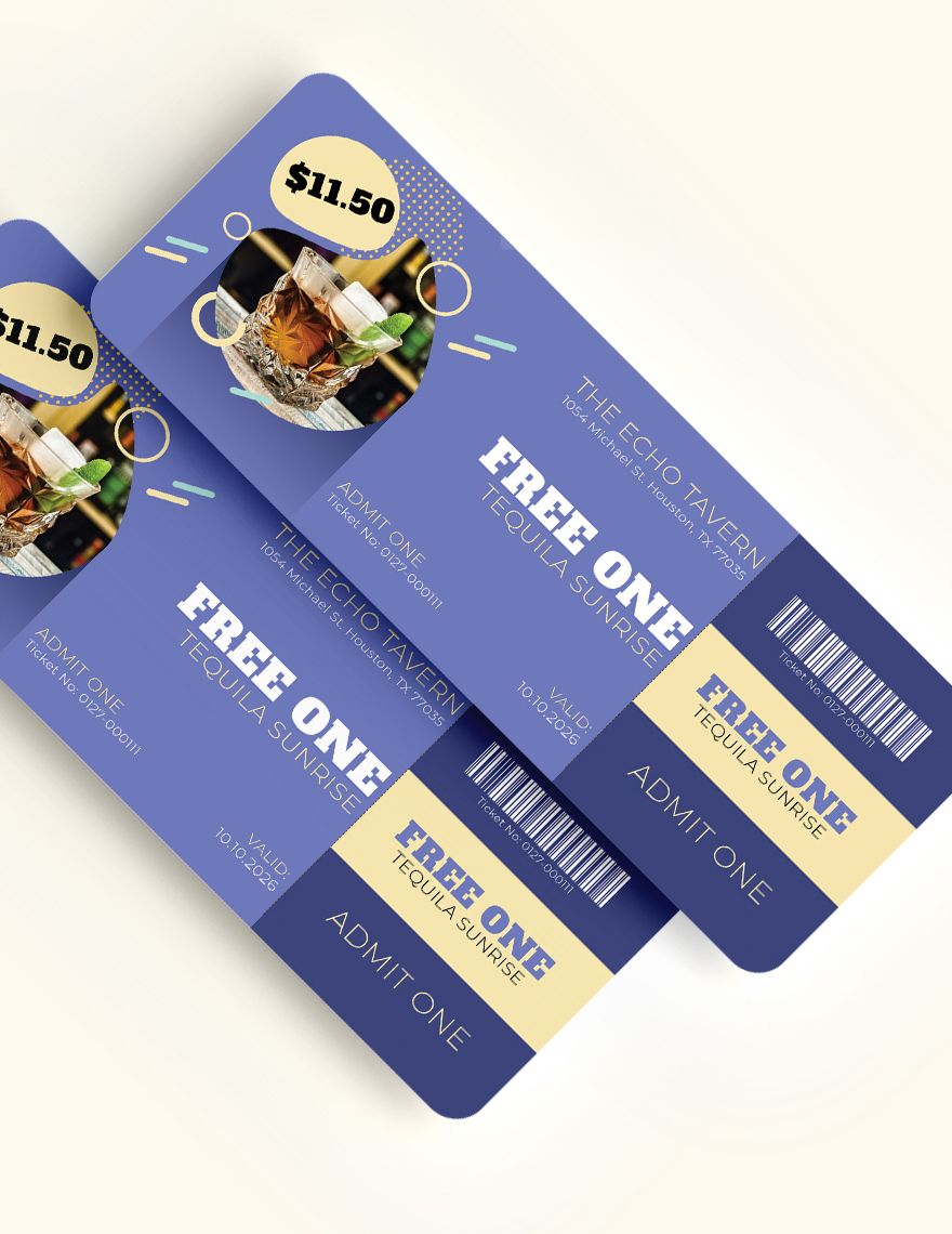 Free Holiday Drink Ticket Template Word, Illustrator, PSD, Apple