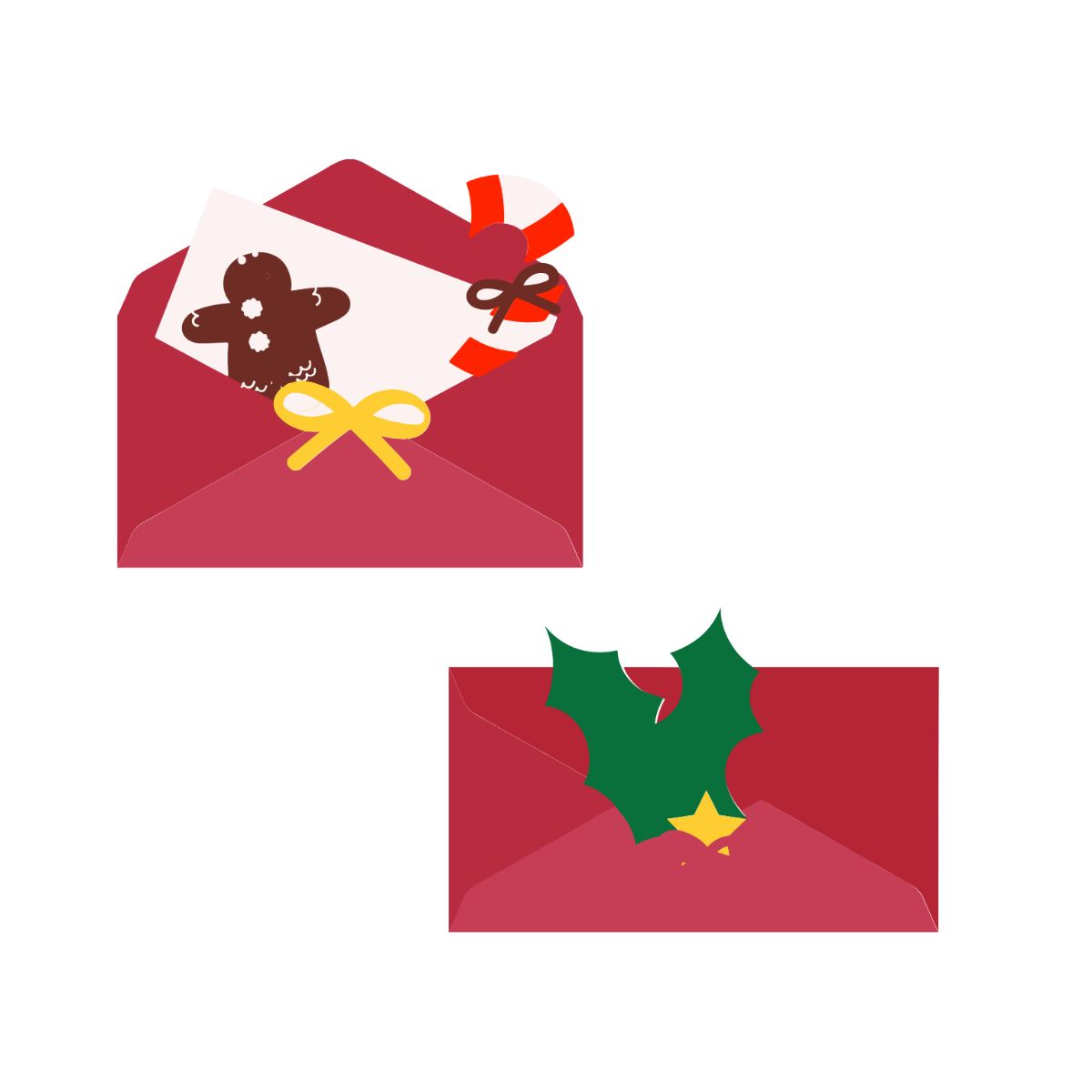 Christmas Envelope Vector Template