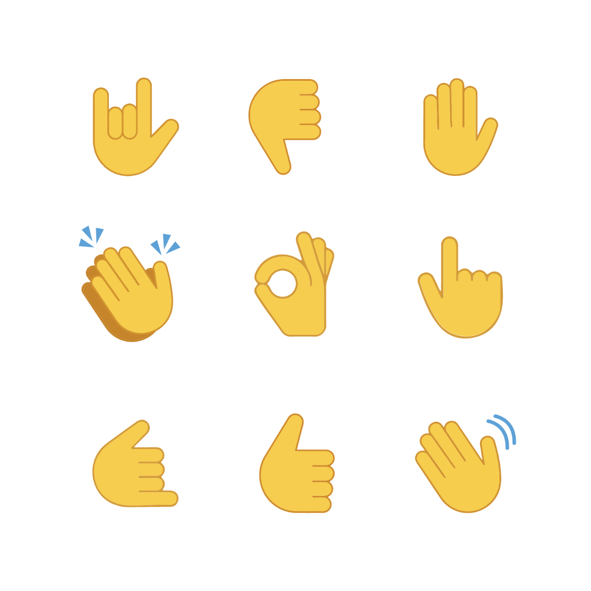 Hand Emoji Vector Template