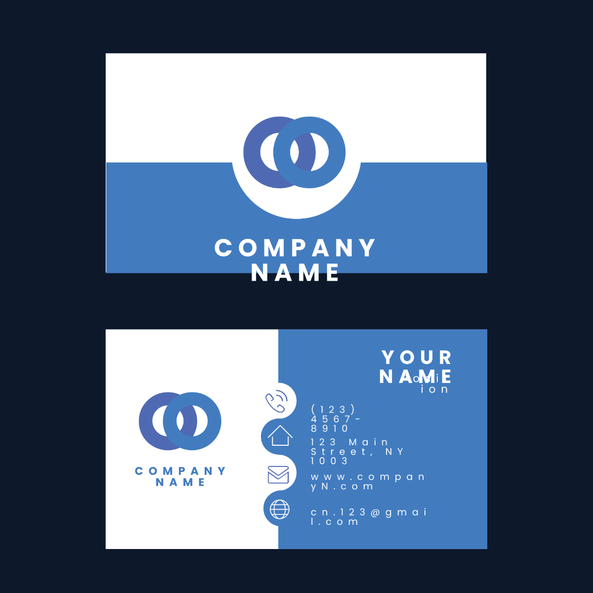 Blue Business Card Vector Template