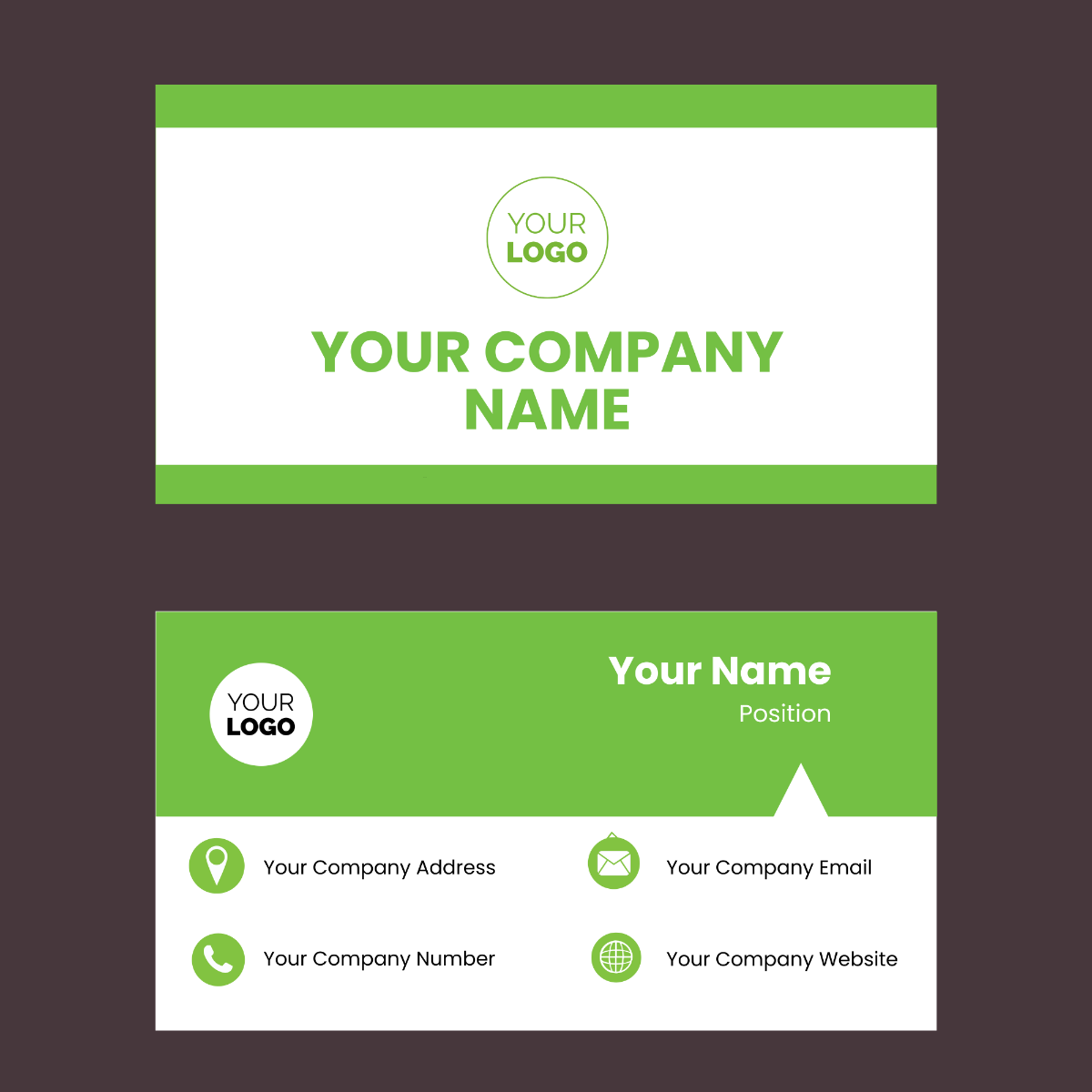 Free Green Business Card Vector Template