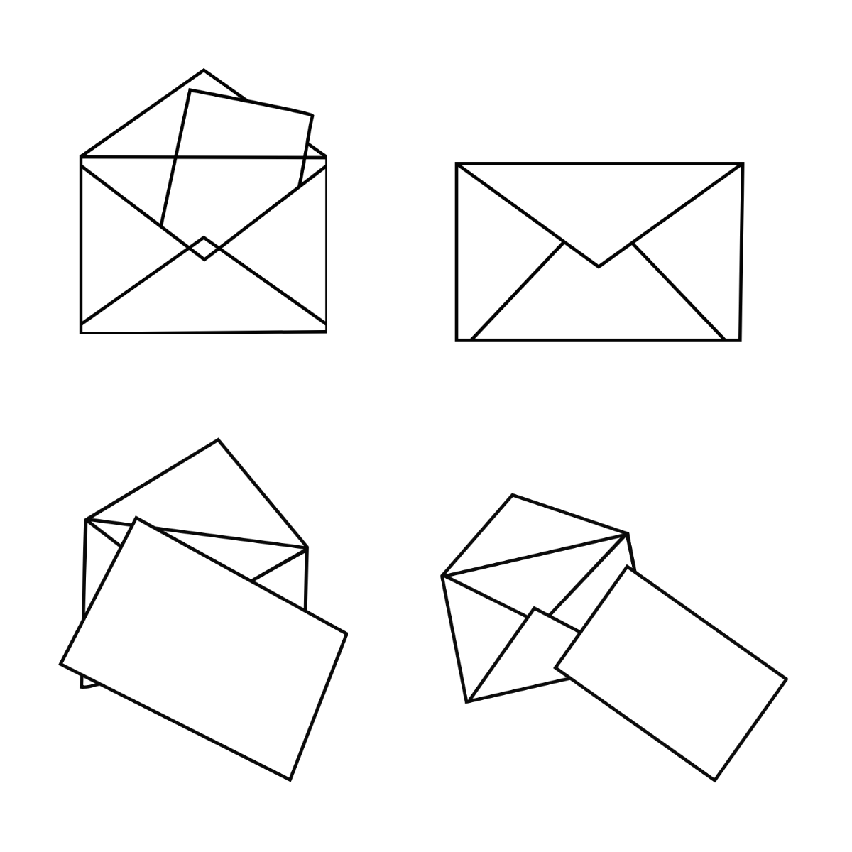 Envelope Outline Vector Template