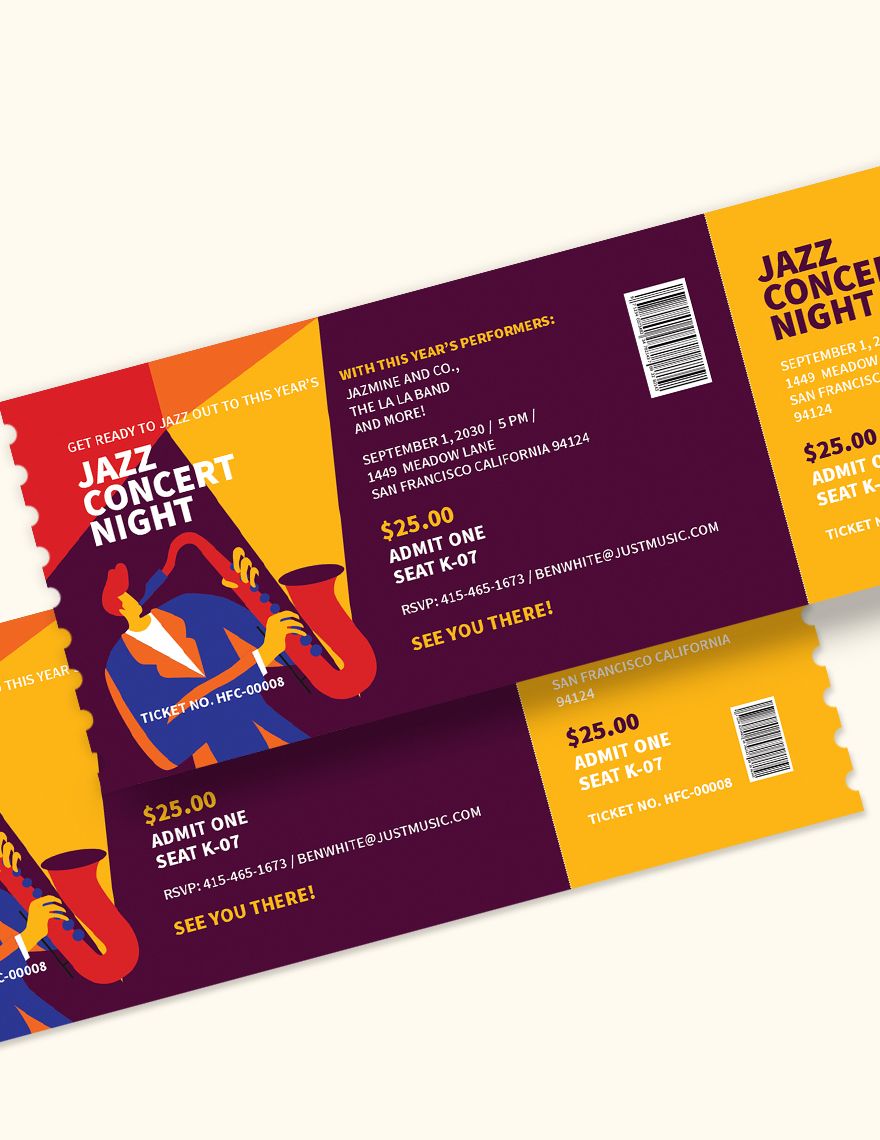 Jazz Concert Ticket Template