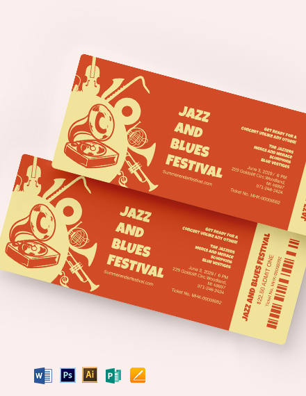 jazz festival ticket template 1