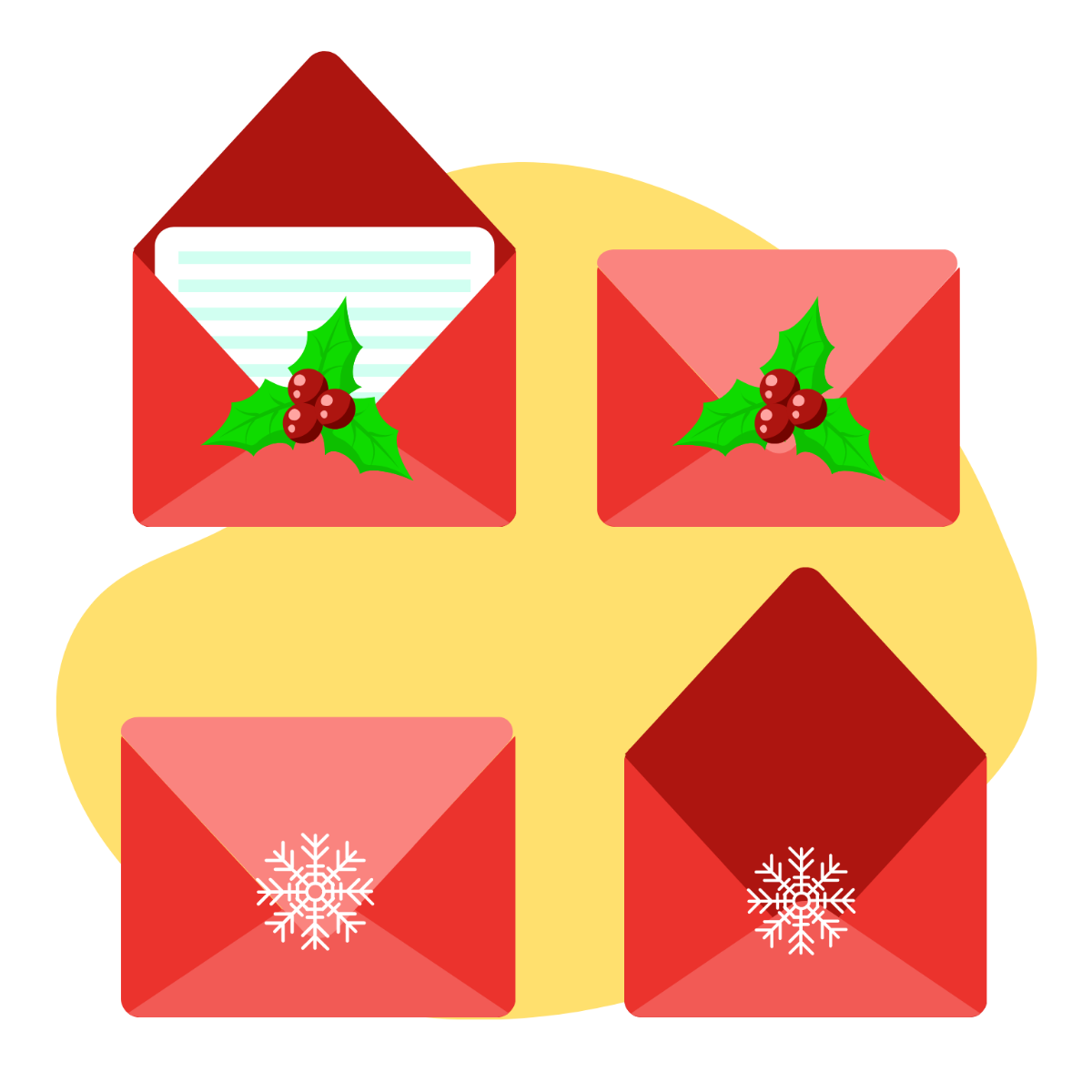 Christmas Envelope illustration Template