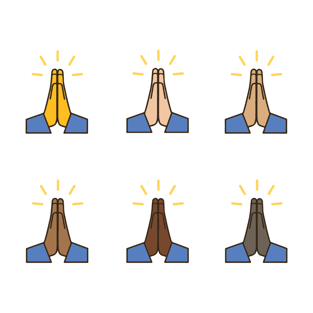 Vector Praying Hands Emoji Template