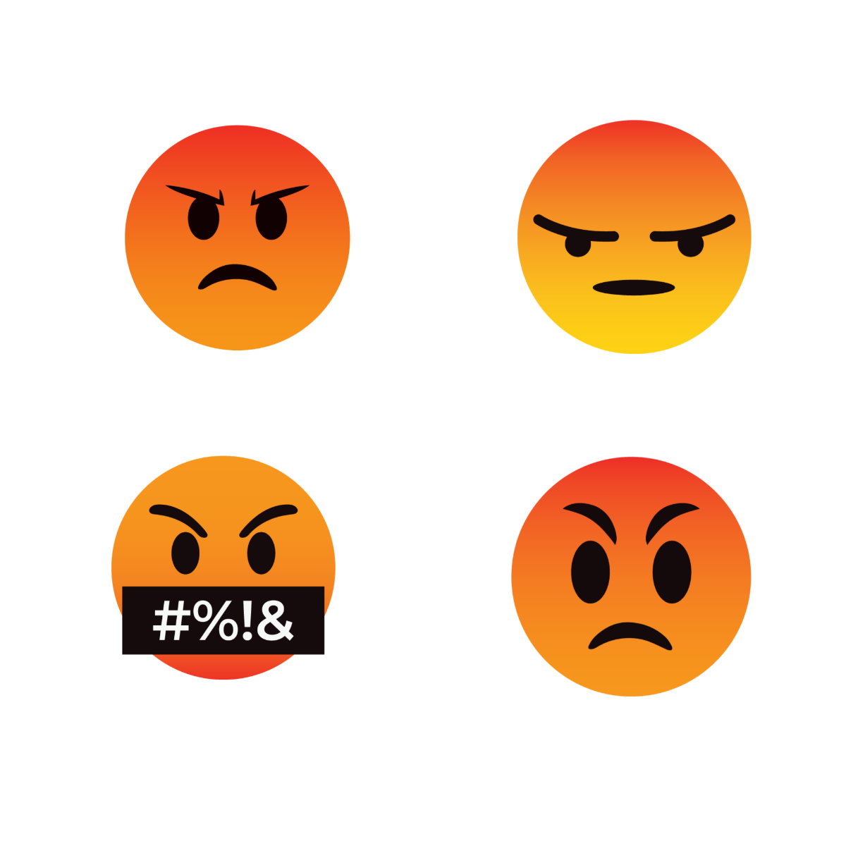 Angry Emoji Vector Template