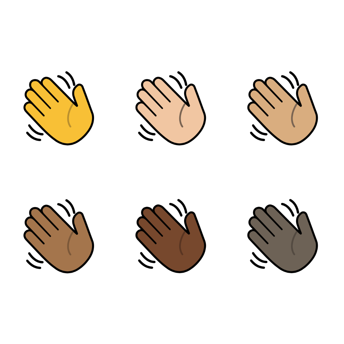 Wave Emoji Vector Template