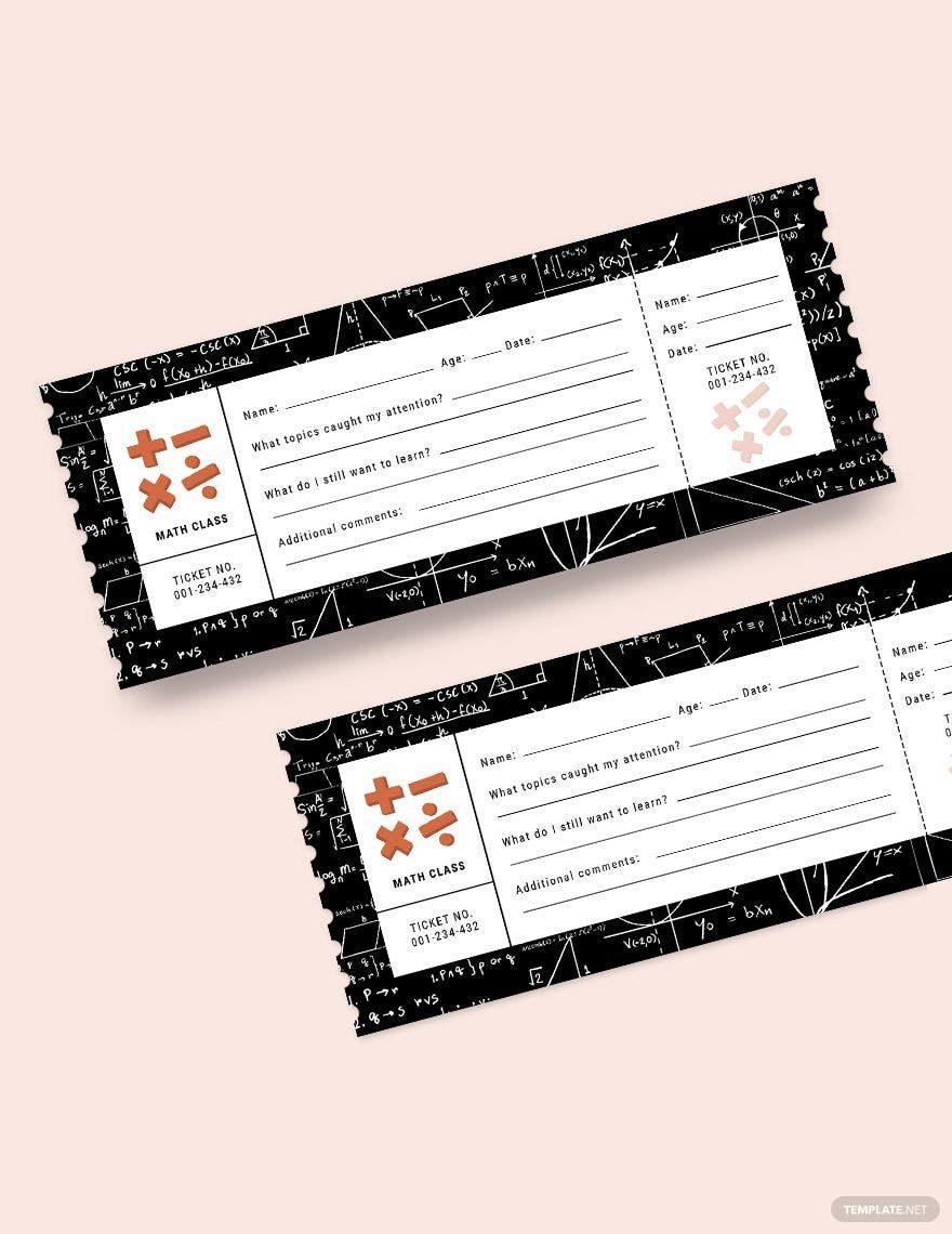 Math Exit Ticket Template in Word, Illustrator, PSD, Apple Pages, Publisher