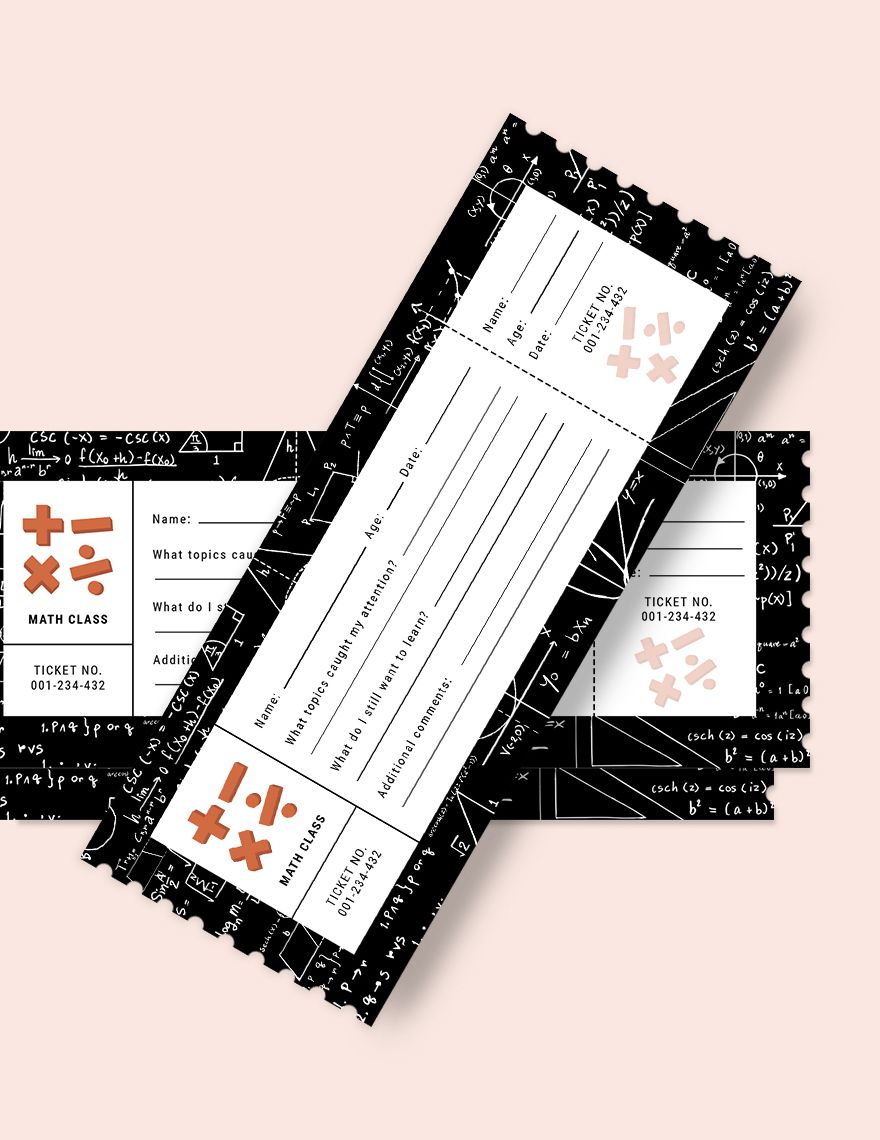 Math Exit Ticket Template