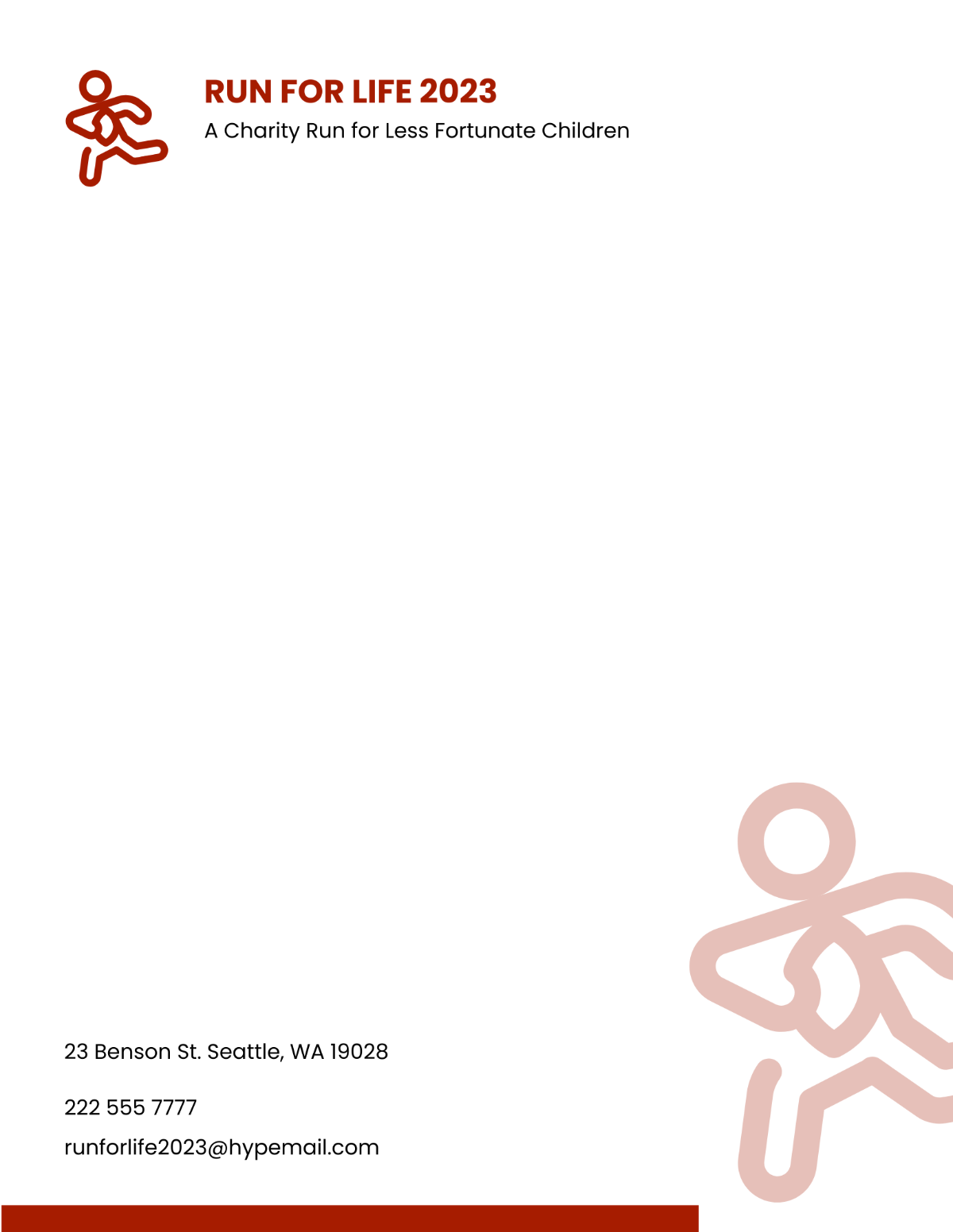 Charity Run Letterhead Template - Edit Online & Download