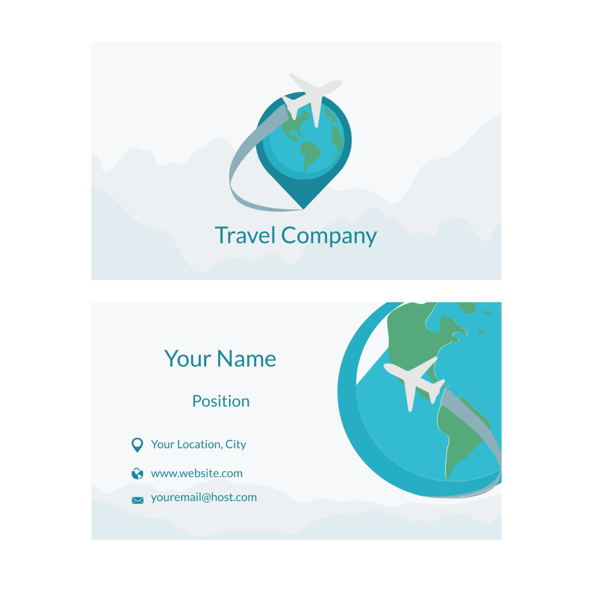 Travel Agency Business Card Vector Template