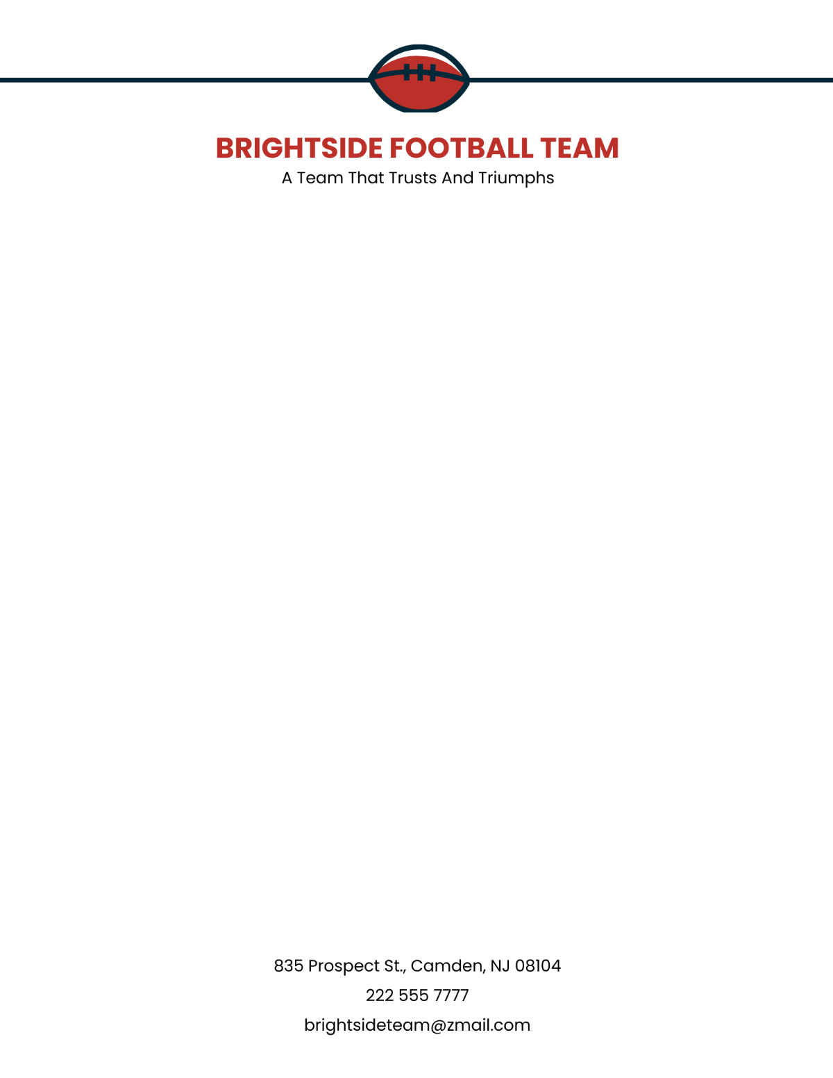 Football Team Letterhead Template - Edit Online & Download