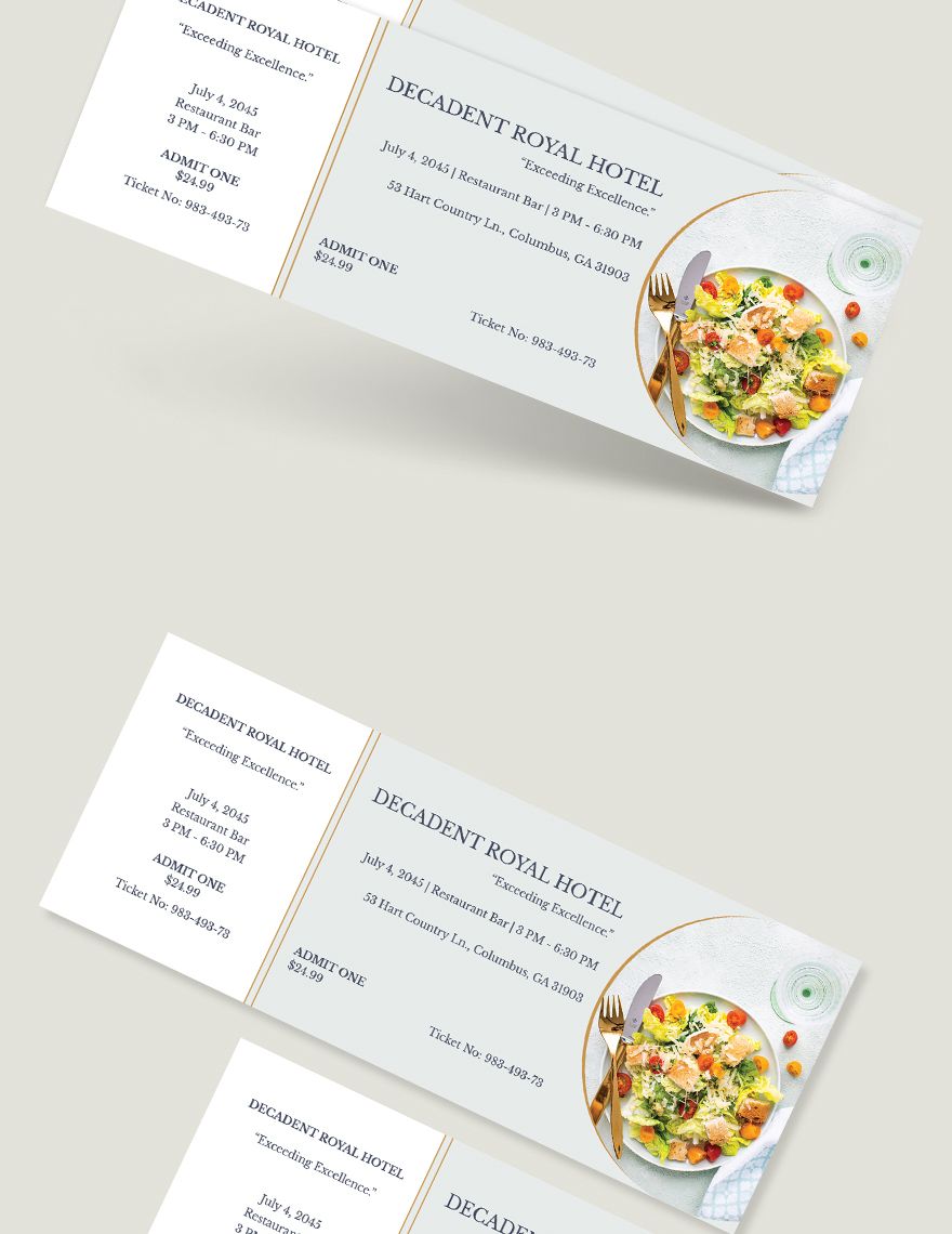 Meal Food Ticket Template