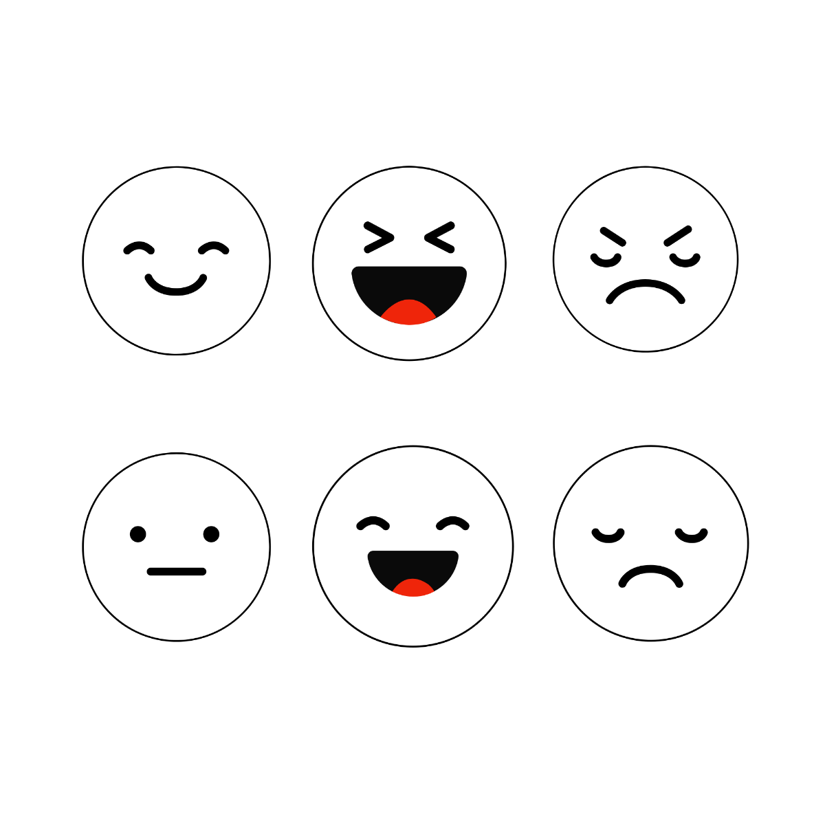 Free Black and White Emoji Vector Template