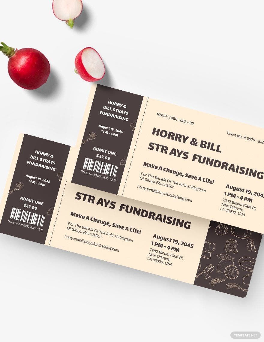 Meal Fundraiser Ticket Template