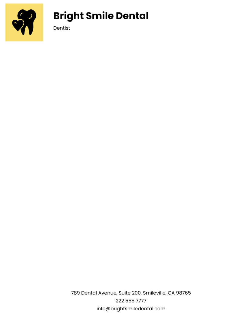 Dentist letterhead template Edit Online & Download Example