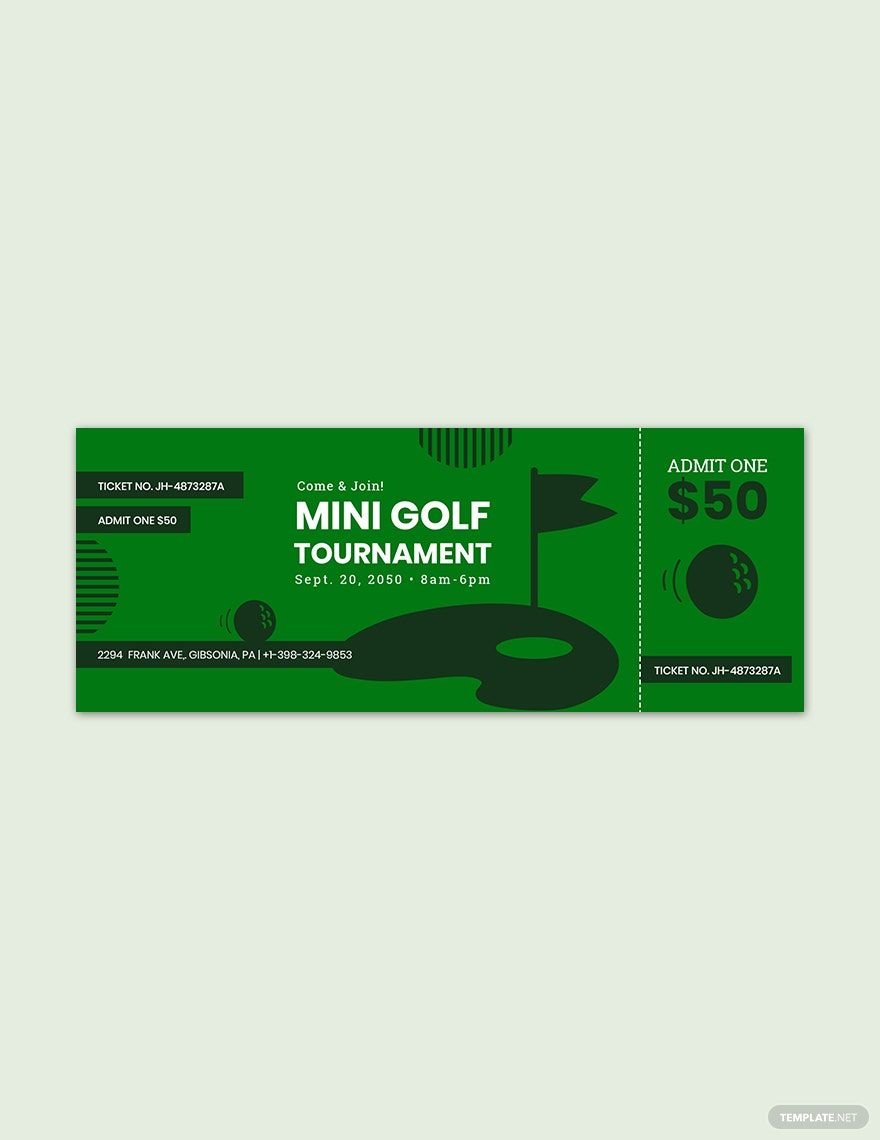 Mini Golf Ticket Template