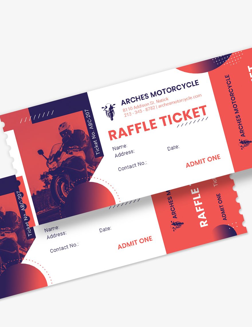 Motor Cycle Raffle Ticket Template